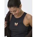 JDY Tulle broderi tanktop - Phantom