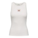 JDY Tulle broderi tanktop - Cloud Dancer