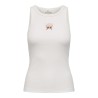JDY Tulle broderi tanktop - Cloud Dancer