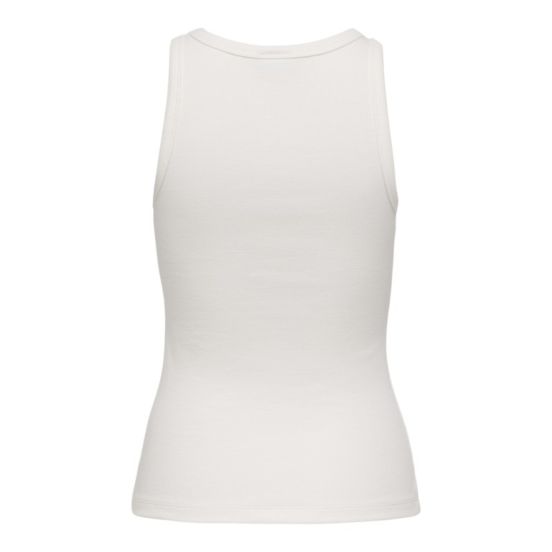 JDY Tulle broderi tanktop - Cloud Dancer