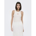 JDY Tulle broderi tanktop - Cloud Dancer