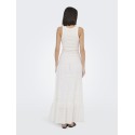 JDY Tulle broderi tanktop - Cloud Dancer