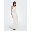 JDY Tulle broderi tanktop - Cloud Dancer