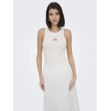 JDY Tulle broderi tanktop - Cloud Dancer