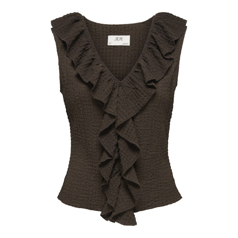 JDY Turbo flæse top - Chocolate Brown