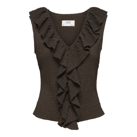 JDY Turbo flæse top - Chocolate Brown