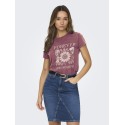 JDY Farock kortærmet print t-shirt - Oxblood Red