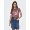 JDY Farock kortærmet print t-shirt - Oxblood Red
