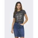 JDY Farock kortærmet print t-shirt - Sort