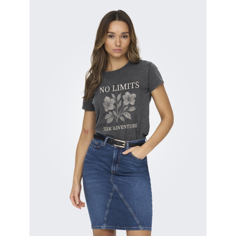 JDY Farock kortærmet print t-shirt - Sort