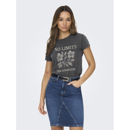 JDY Farock kortærmet print t-shirt - Sort