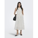 JDY Diego smock midi kjole - Cloud Dancer / Sort Dots