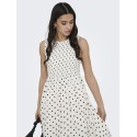 JDY Diego smock midi kjole - Cloud Dancer / Sort Dots
