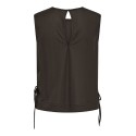 JDY Leslie kortærmet sløjfe top - Chocolate Brown