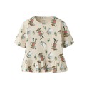 NAME IT Mini Mara Pippi kortærmet regular top - Peyote Melange