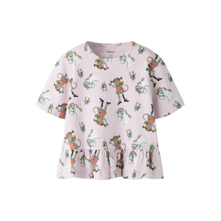 NAME IT Mini Mara Pippi kortærmet regular top - Cradle Pink