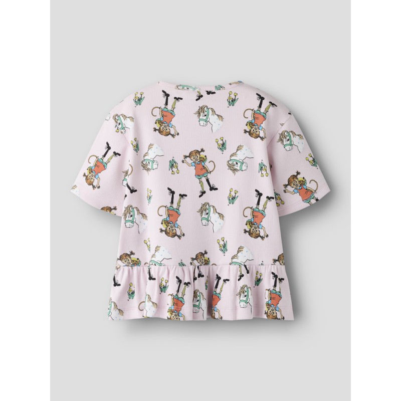 NAME IT Mini Mara Pippi kortærmet regular top - Cradle Pink