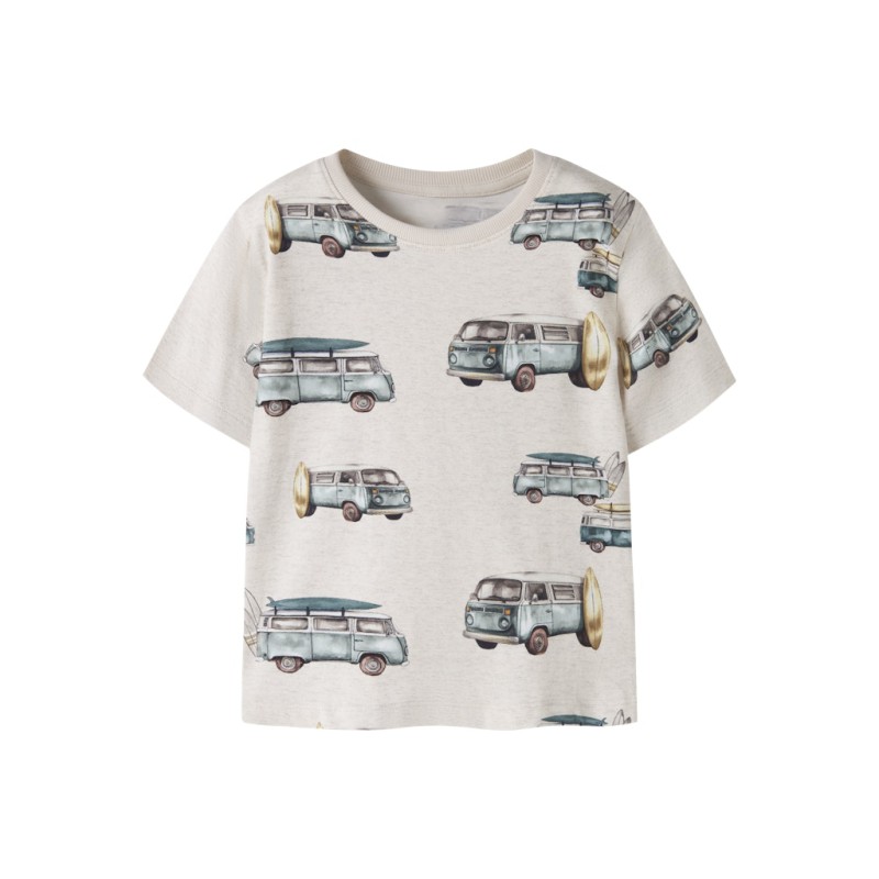 NAME IT Mini Jaxon kortærmet regular t-shirt - Peyote Melange