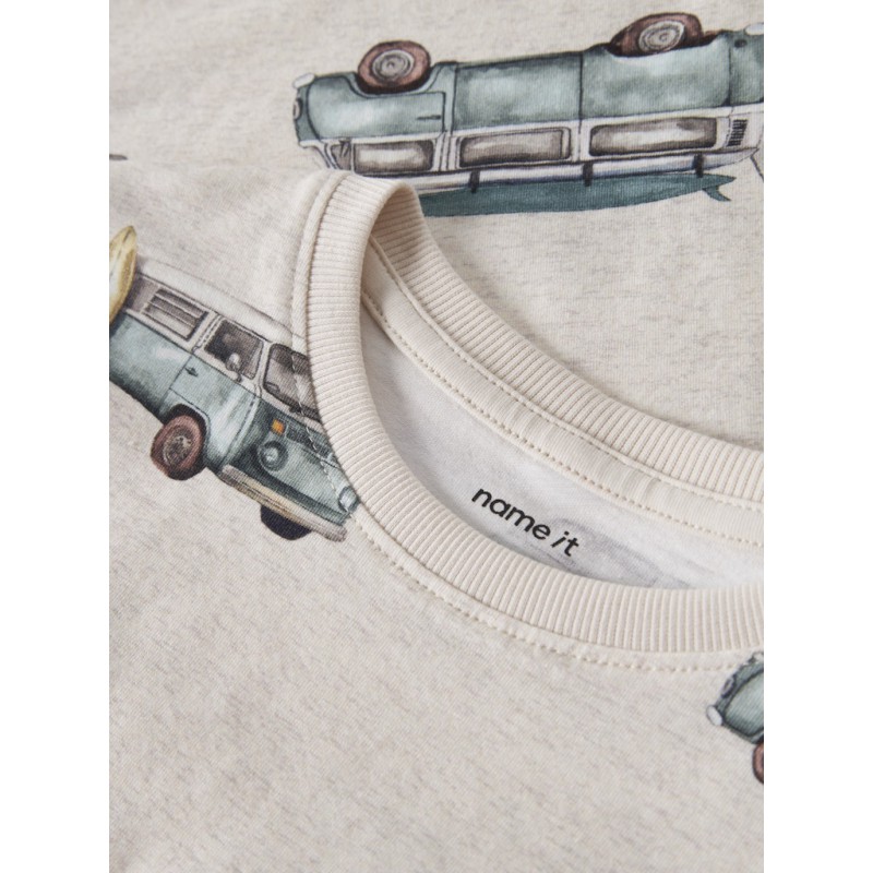 NAME IT Mini Jaxon kortærmet regular t-shirt - Peyote Melange