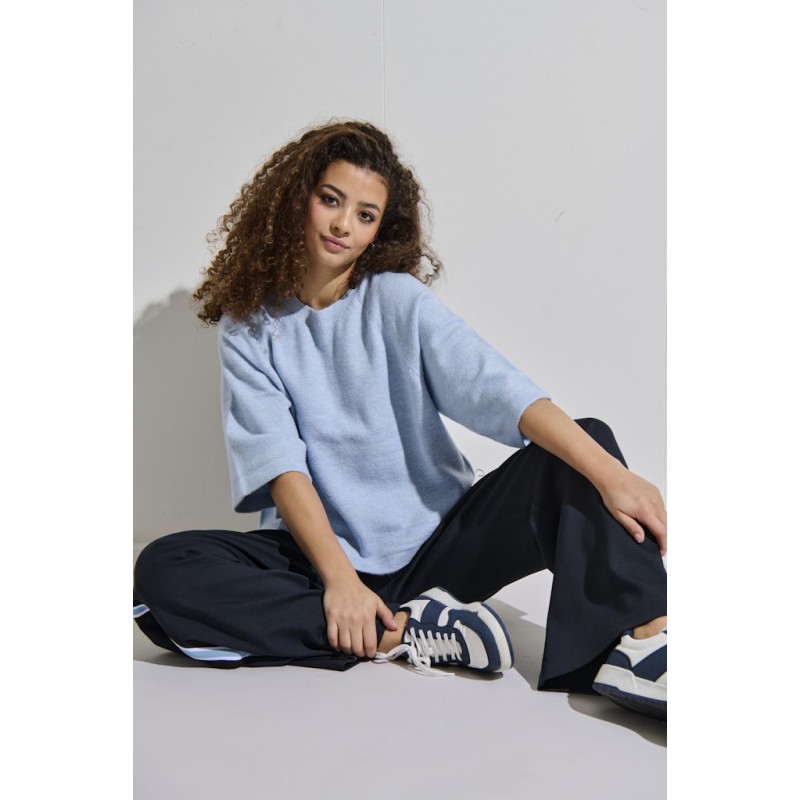 ONLY Simoni 3/4 Strik pullover - Cashmere Blue Melange