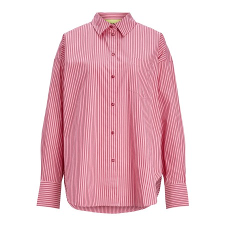 JJXX Jamie langærmet relaxed poplin skjorte - Cerise