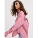 JJXX Jamie langærmet relaxed poplin skjorte - Cerise