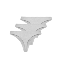 ONLY Carla pointelle 3 pak g-streng - Light Grey Melange