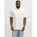 JACK & JONES Plus Breeze Hør kortærmet Skjorte - Hvid