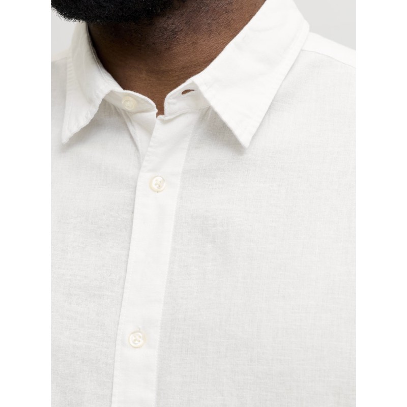 JACK & JONES Plus Breeze Hør kortærmet Skjorte - Hvid