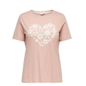ONLY CARMAKOMA Malle kortærmeret t-shirt - Misty Rose Flower heart