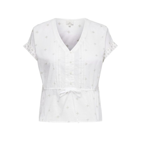 ONLY CARMAKOMA Kuna kortærmet string top - Bright White