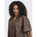 ONLY CARMAKOMA Oaklyn 2/4 embroidery t-shirt - Chocolate Martini