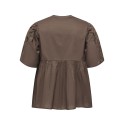 ONLY CARMAKOMA Oaklyn 2/4 embroidery t-shirt - Chocolate Martini