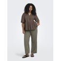 ONLY CARMAKOMA Oaklyn 2/4 embroidery t-shirt - Chocolate Martini
