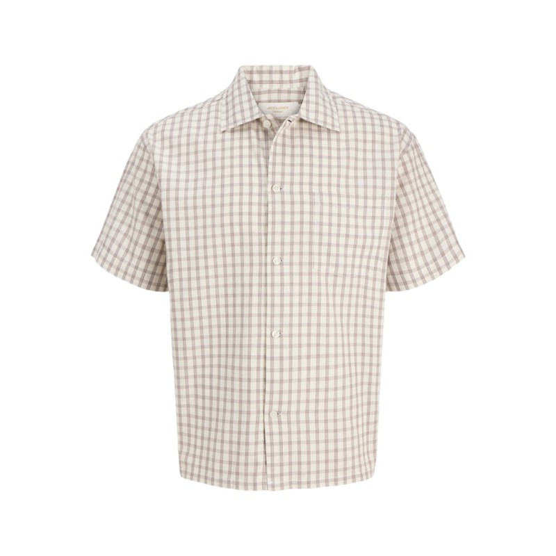JACK & JONES Austin kortærmet clean check skjorte - Antique White