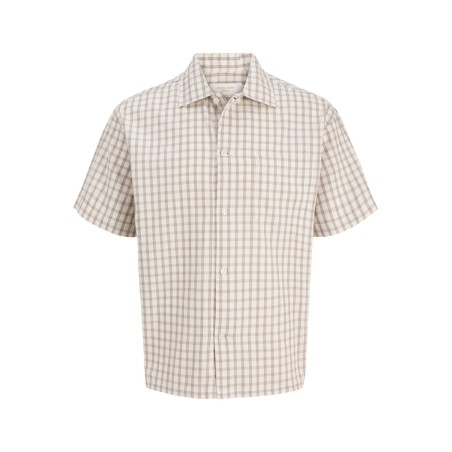 JACK & JONES Austin kortærmet clean check skjorte - Antique White