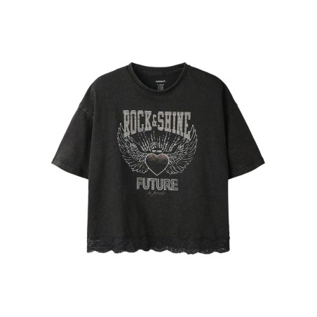NAME IT KIDS jayla kortærmeret t-shirt - Black Beauty