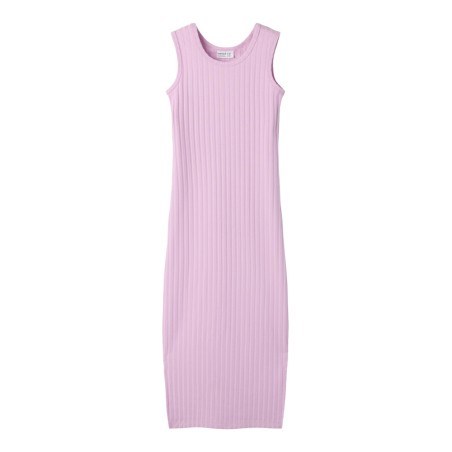 NAME IT KIDS Jenna ærmeløs slim maxi kjole - Full Blooming Pink