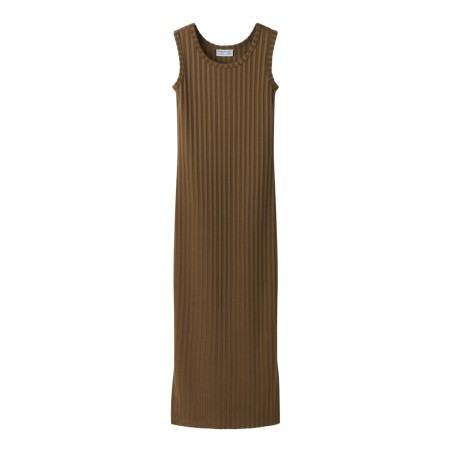 NAME IT KIDS Jenna ærmeløs slim maxi kjole - Sepia