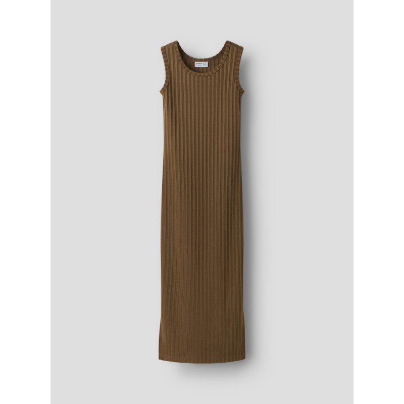 NAME IT KIDS Jenna ærmeløs slim maxi kjole - Sepia