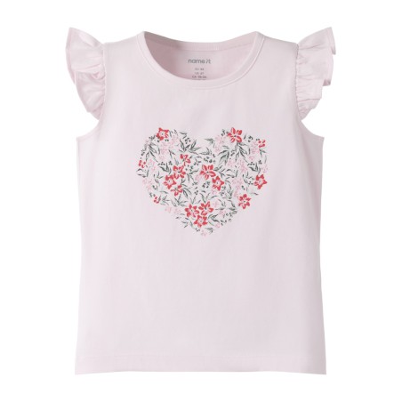 NAME IT MINI Vayanna ærmeløs capsl top - Cradle Pink Red Flowers