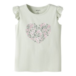 NAME IT MINI Vayanna ærmeløs capsl top - Pale Aqua Pink Flowers