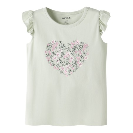 NAME IT MINI Vayanna ærmeløs capsl top - Pale Aqua Pink Flowers