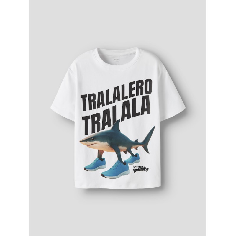 NAME IT Kids Armi BRAINROT t-shirt - Bright White