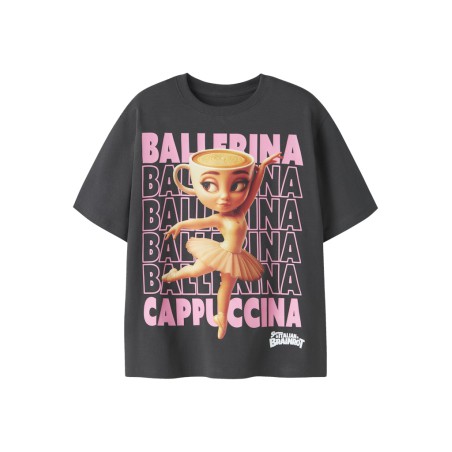 NAME IT Kids Aida BRAINROT t-shirt - Black Oyster