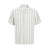 JACK & JONES JUNIOR Coba Stribet Resort Kortærmet Skjorte - Cloud Dancer / Stripes