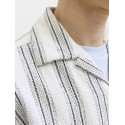 JACK & JONES JUNIOR Coba Stribet Resort Kortærmet Skjorte - Cloud Dancer / Stripes