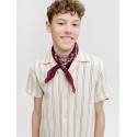JACK & JONES JUNIOR Coba Stribet Resort Kortærmet Skjorte - Antique White / Stripes