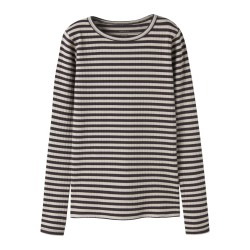NAME IT KIDS pige - Suraja x-slim langærmet bluse -  Black Coffee