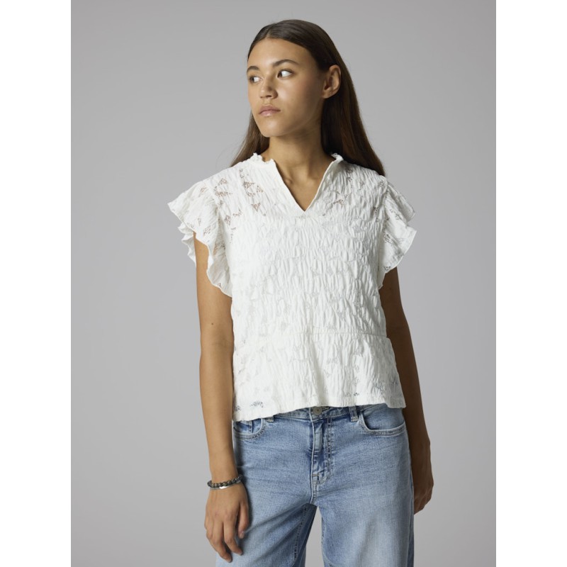 LMTD Flace kortærmet capsl t-shirt - White Alyssum